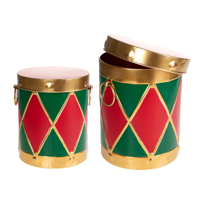 Contenitori tamburo set di 2 - Pezzi 1 - 28,5xH31x25cm - Bianchi Dino SpA