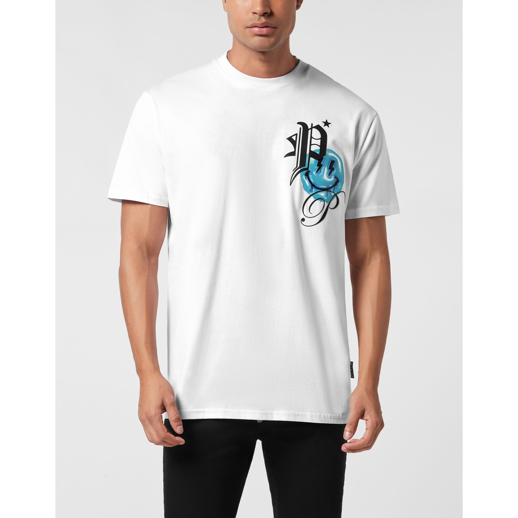 PHILIPP PLEIN Camiseta de cuello redondo y manga corta SMILE