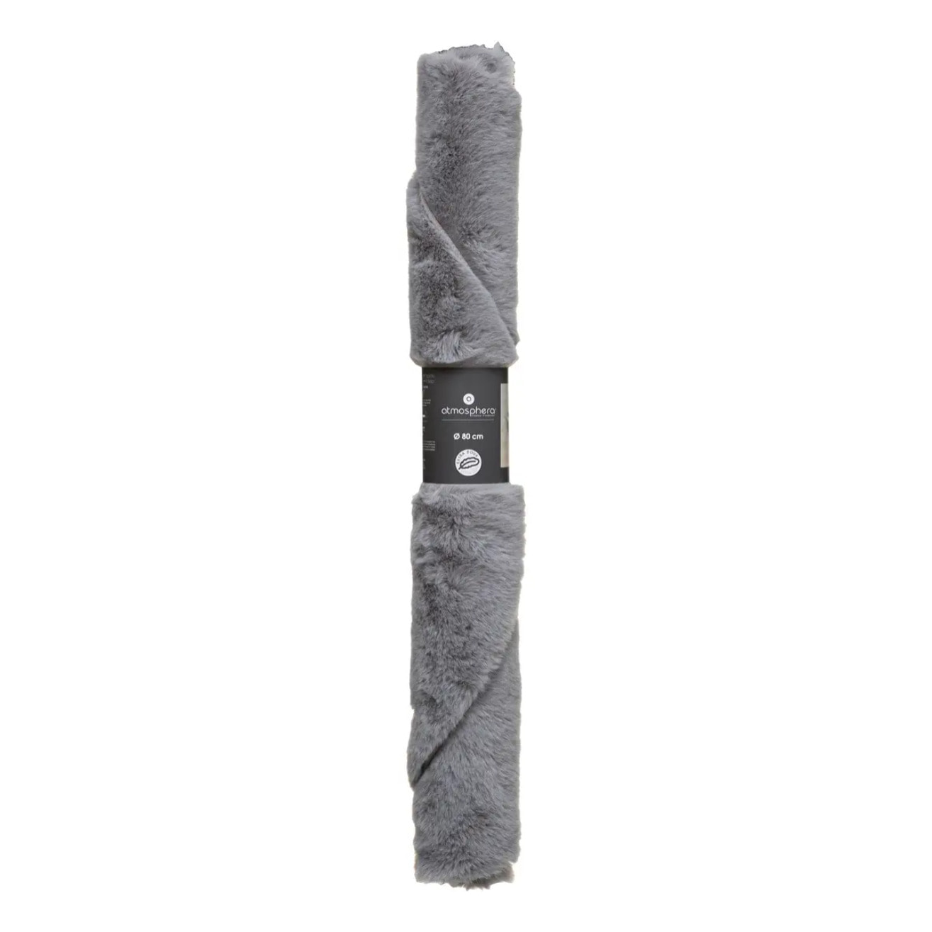 Tapis effet fourrure gris D80cm