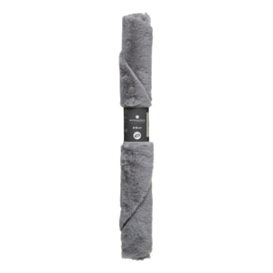 Tapis effet fourrure gris D80cm