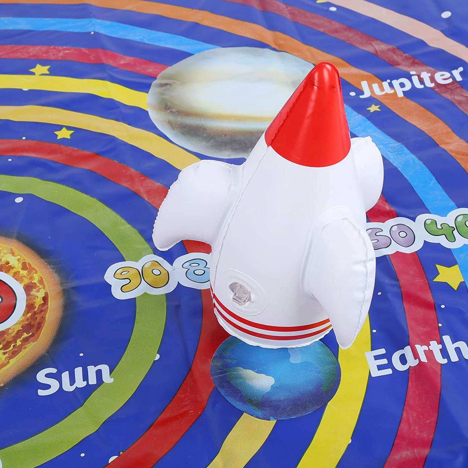 Lancio di razzi spaziali: gioco di bersagli, include 1 coperta bersaglio e 3 razzi gonfiabili.