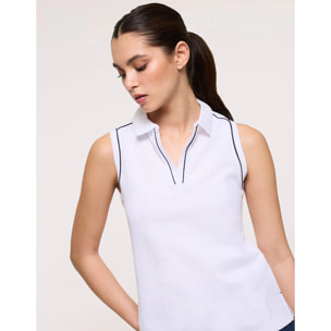 Polo Sin Mangas Blanco - Ipas
