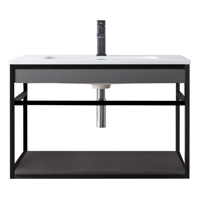Tomasucci Meuble de salle de bain LOOM-B GRIS-NOIR 80