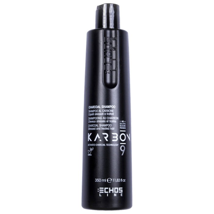 ECHOSLINE Karbon9 Charcoal Shampoo Al Carbone - Capelli Stressati e Trattati 350ml