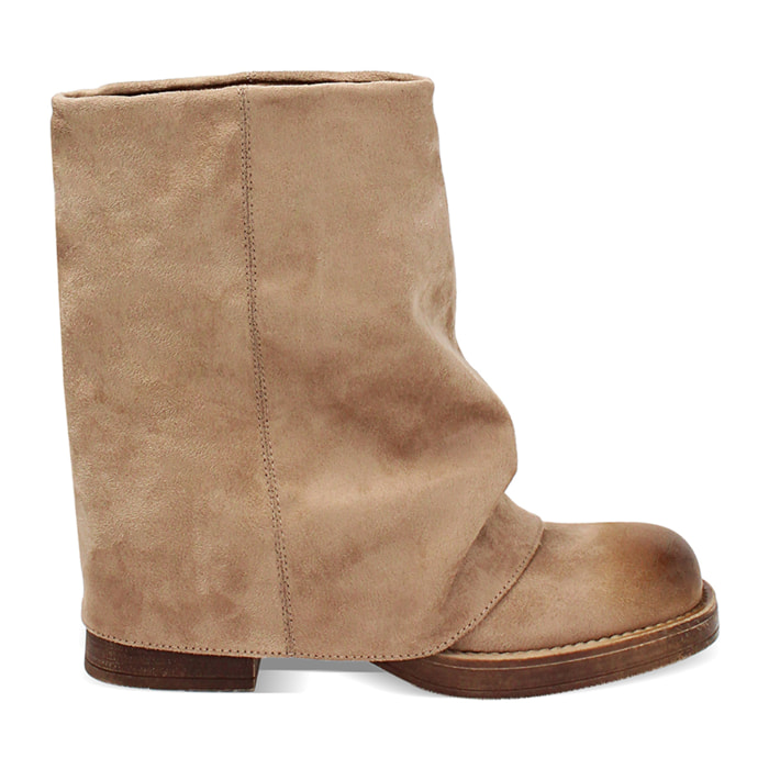 Tronchetto biker da donna taupe