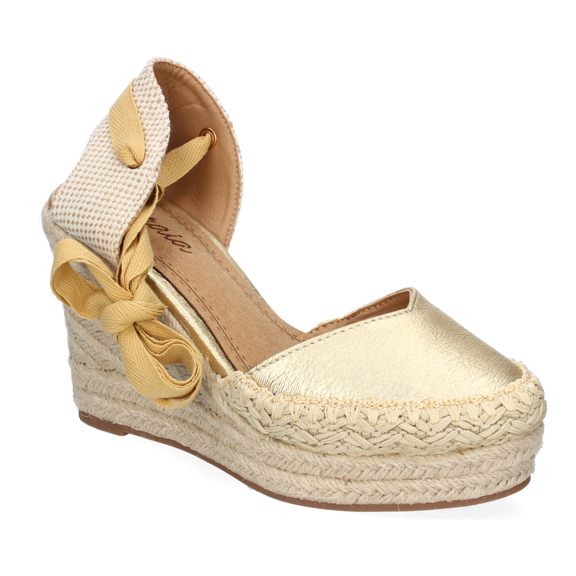 Sandalia de Mujer con Cuña de Yute, Comodas y Elegantes, Diseño Moderno con Cintas