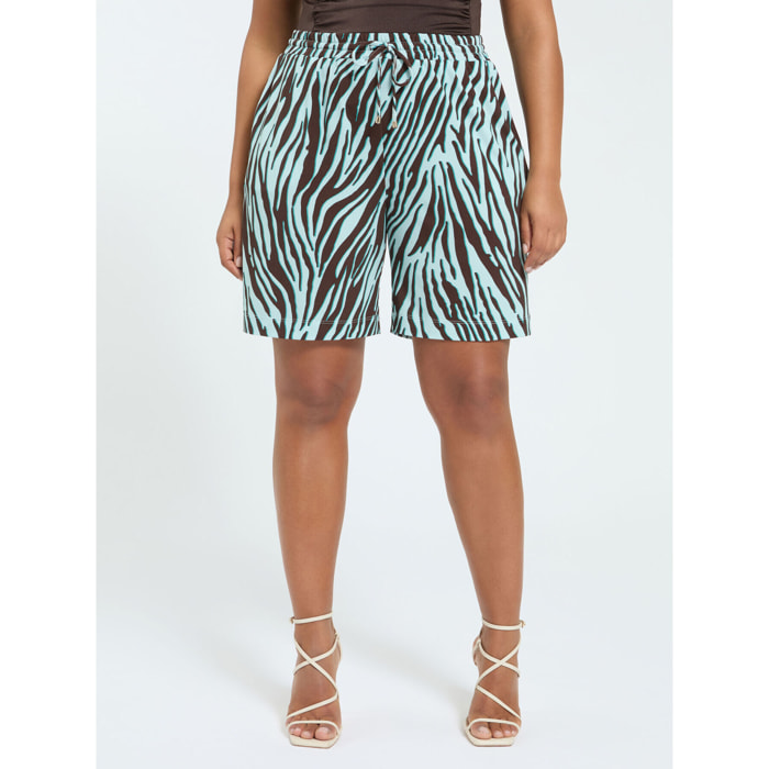 Fiorella Rubino - Shorts zebrati in jersey - Marrone