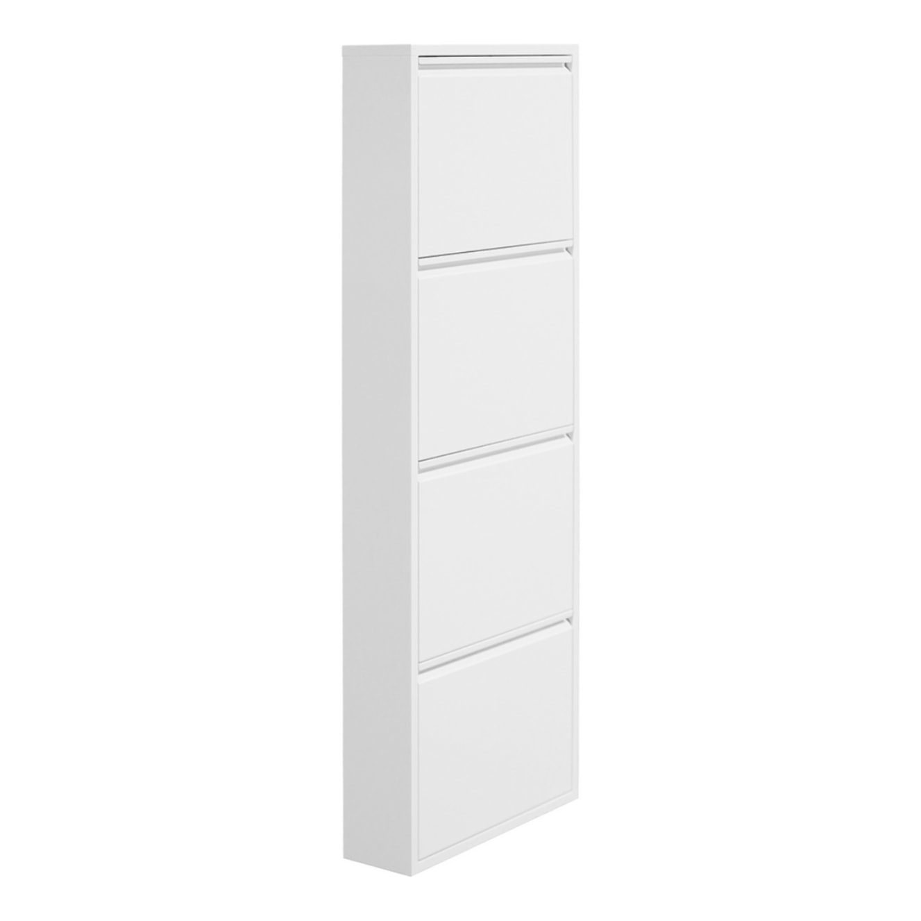 Scarpiera moderna grigia 4 ante in metallo 80x14,2x136 cm - Emy