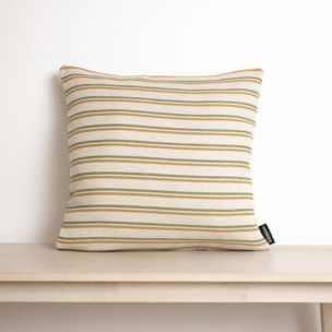 Housse de coussin jacquard 45x45 cm Rayures Citrons