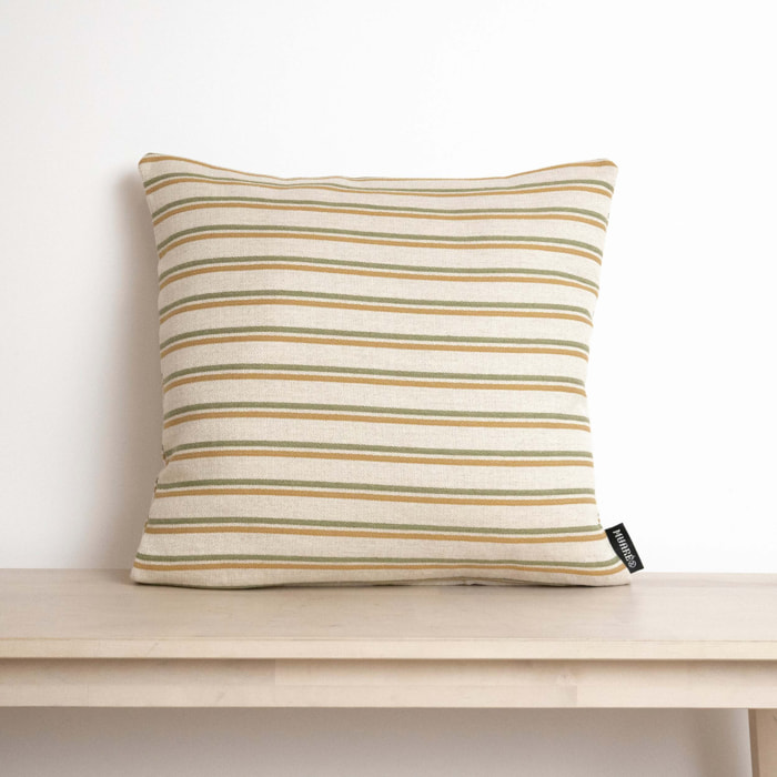 Housse de coussin jacquard 45x45 cm Rayures Citrons