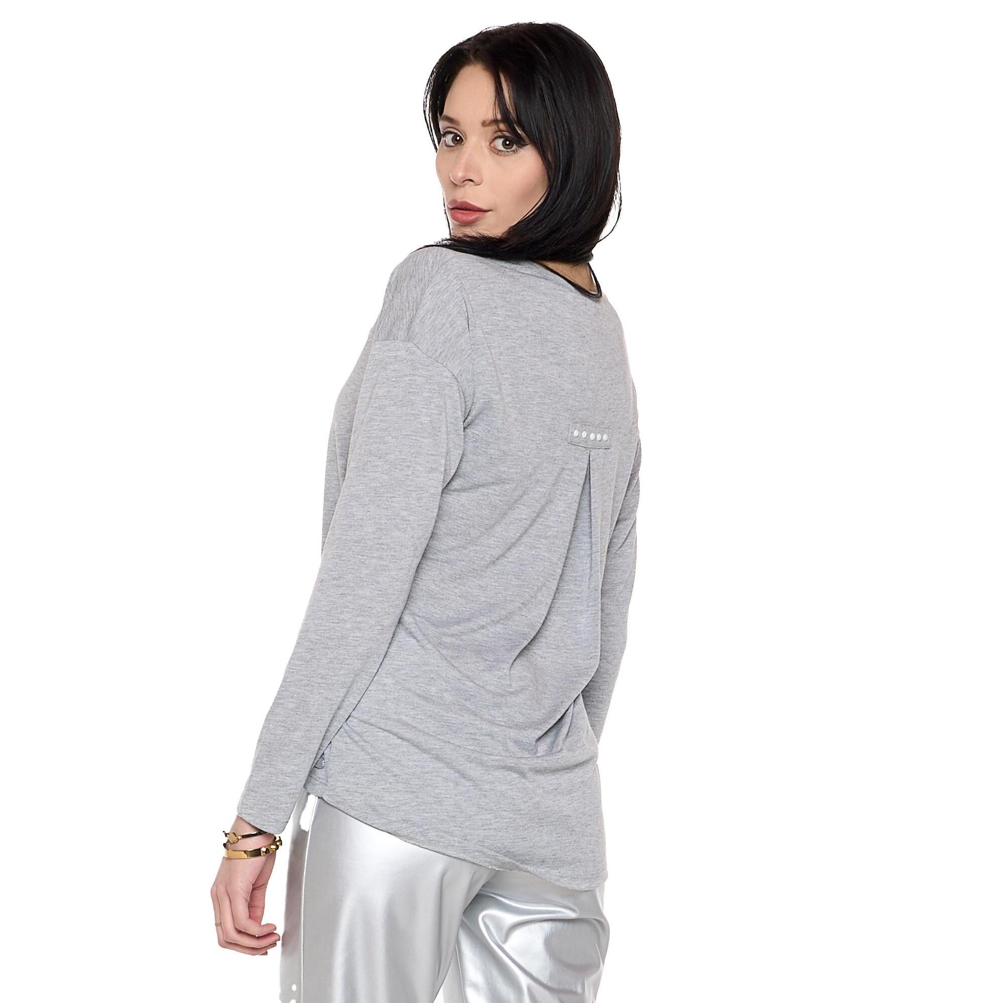 T-shirt da donna a manica lunga con spacco sul retro 'Pearl'