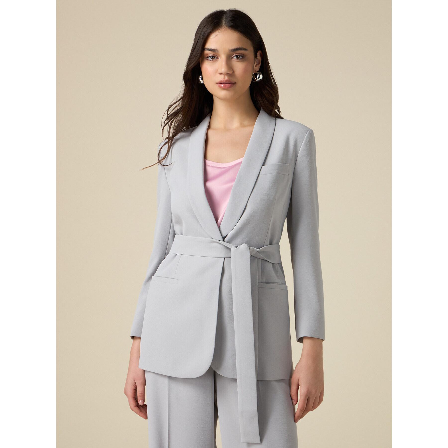 Oltre - Blazer in tessuto crêpe stretch - Grigio