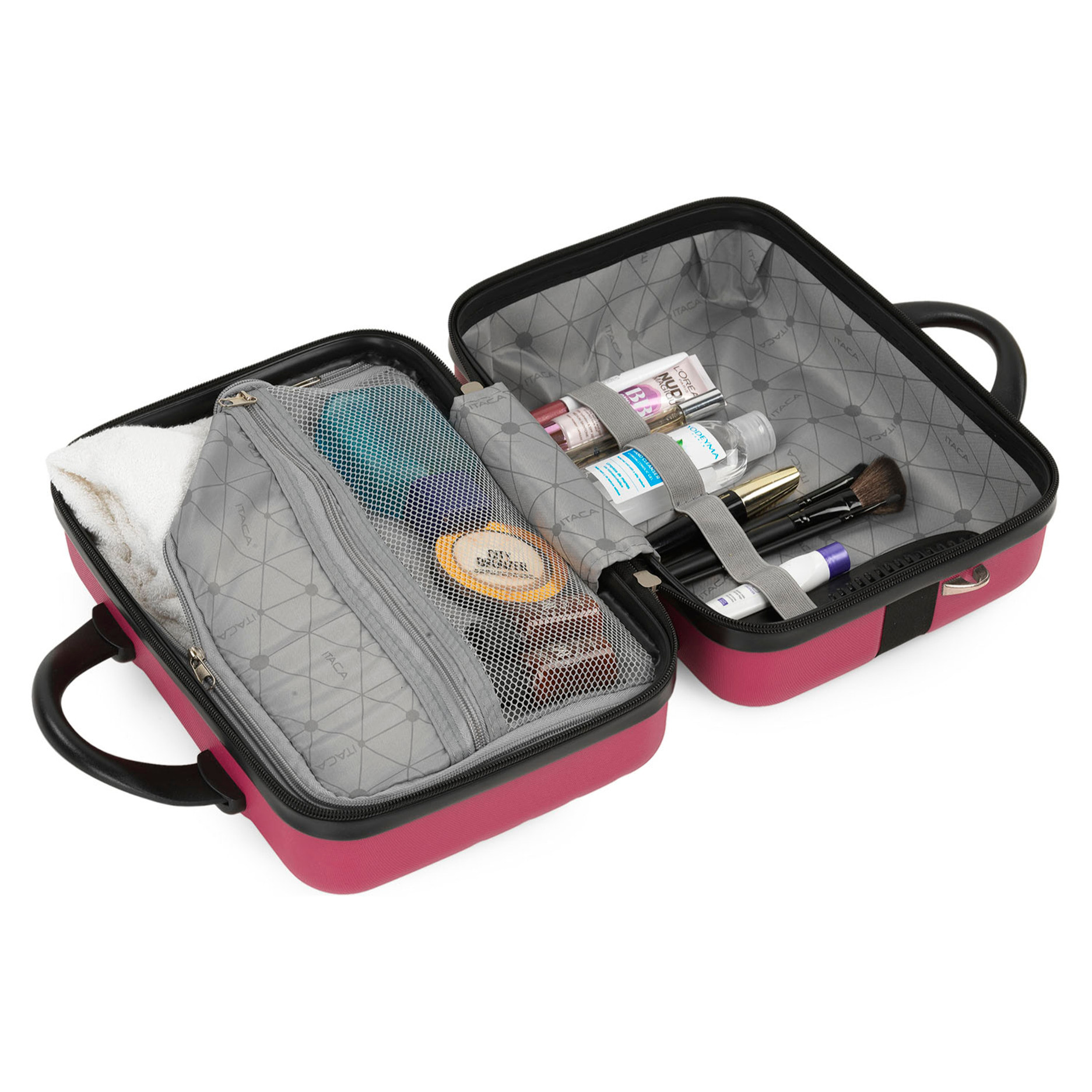 Juego De Trolley Cabina Y Neceser Itaca Havel Fresa