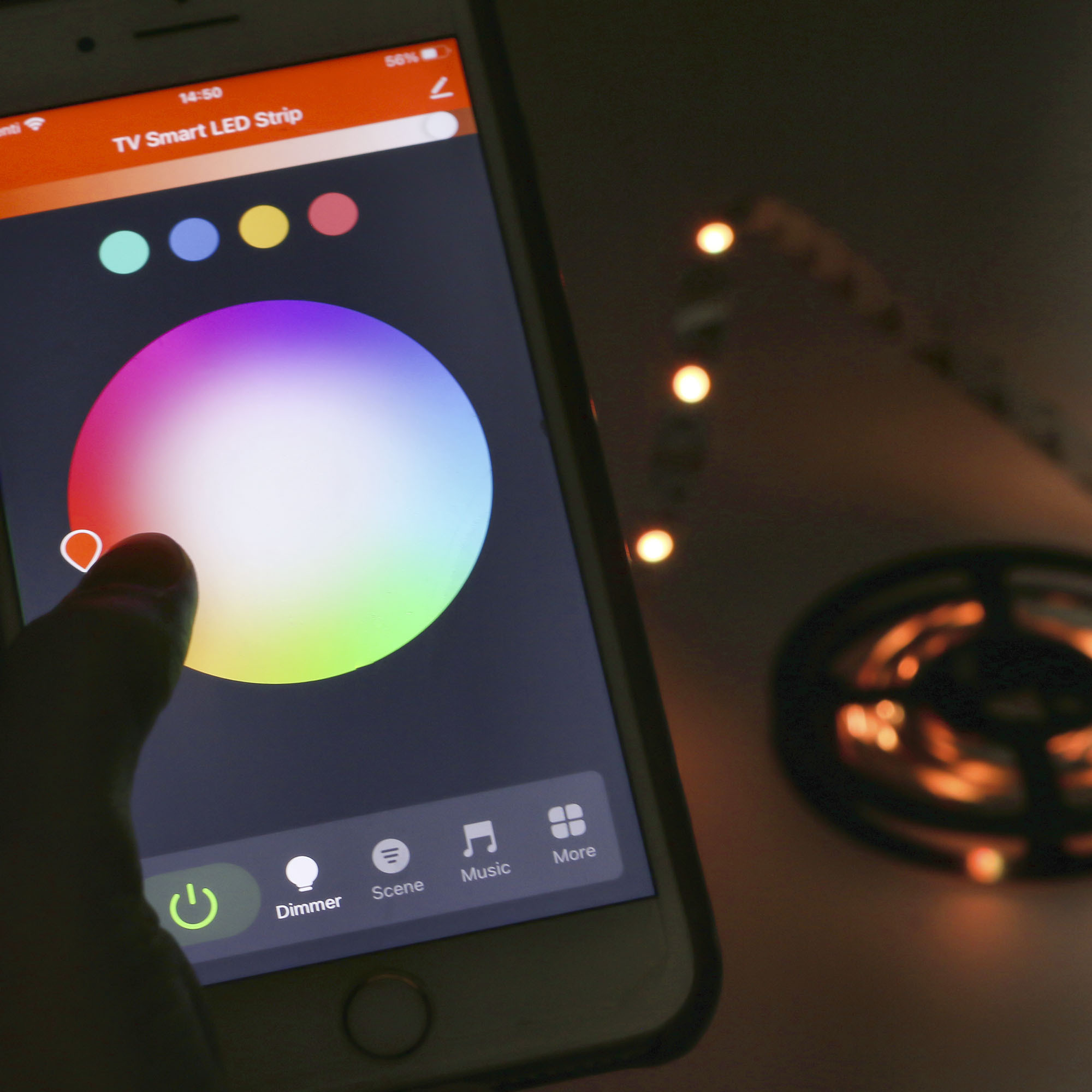 FORLIGHT Tira LED RGB de 5m 12W con control ON-OFF y protección IP20 para uso interior