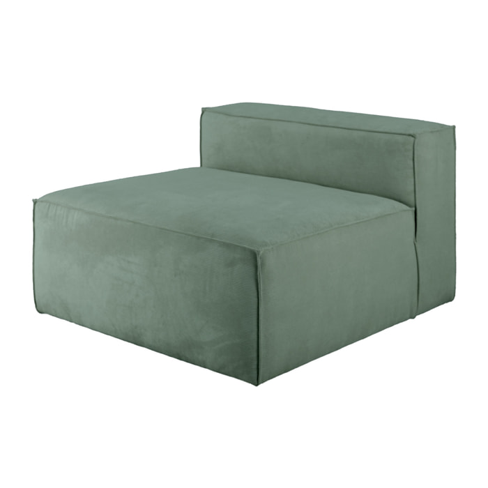 Fauteuil en velours côtelé couleur vert bleuté de 110x90cm Hauteur: 70 Longueur: 110 Largeur: 90