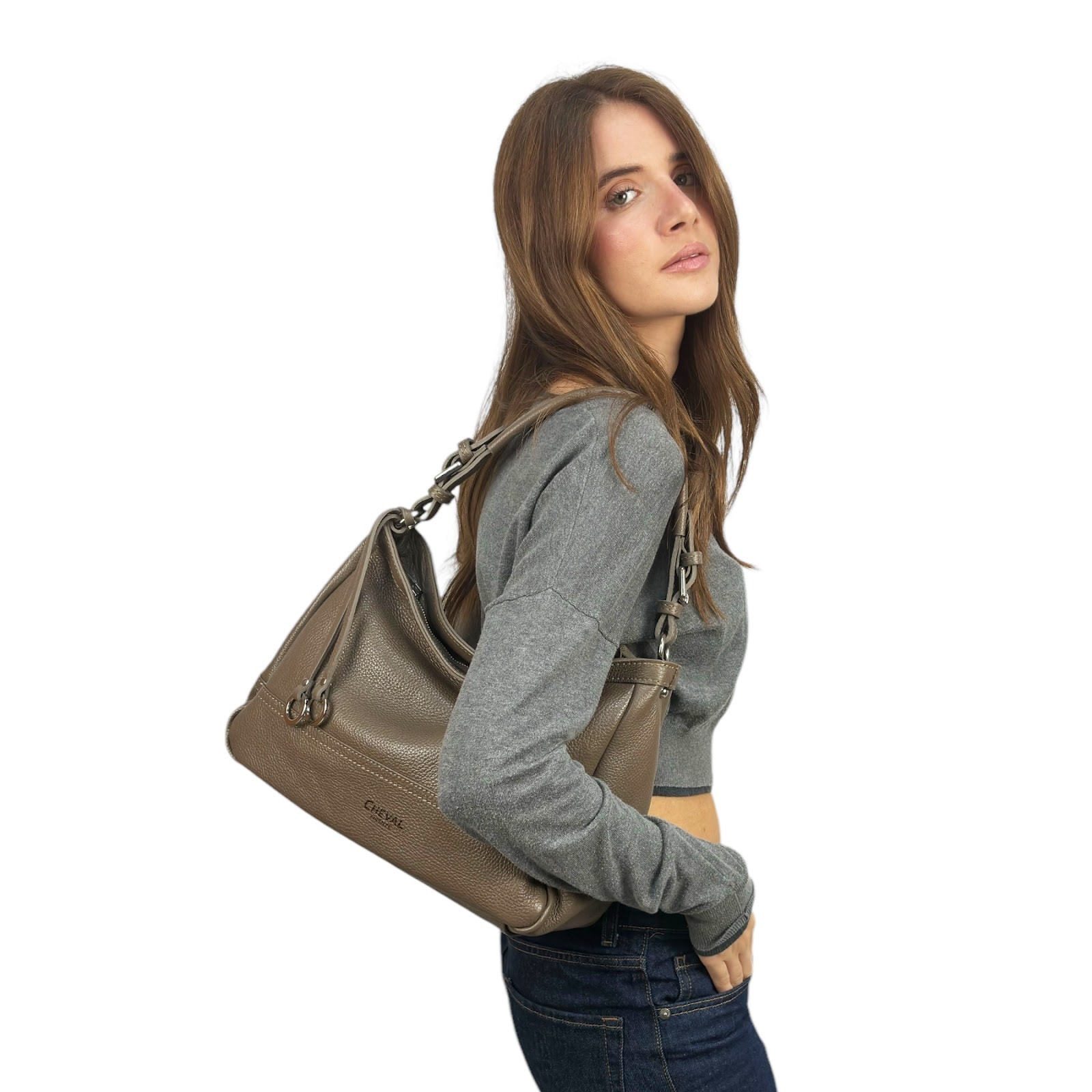 Bolso de Hombro Cheval Firenze Giuditta Gris Pardo
