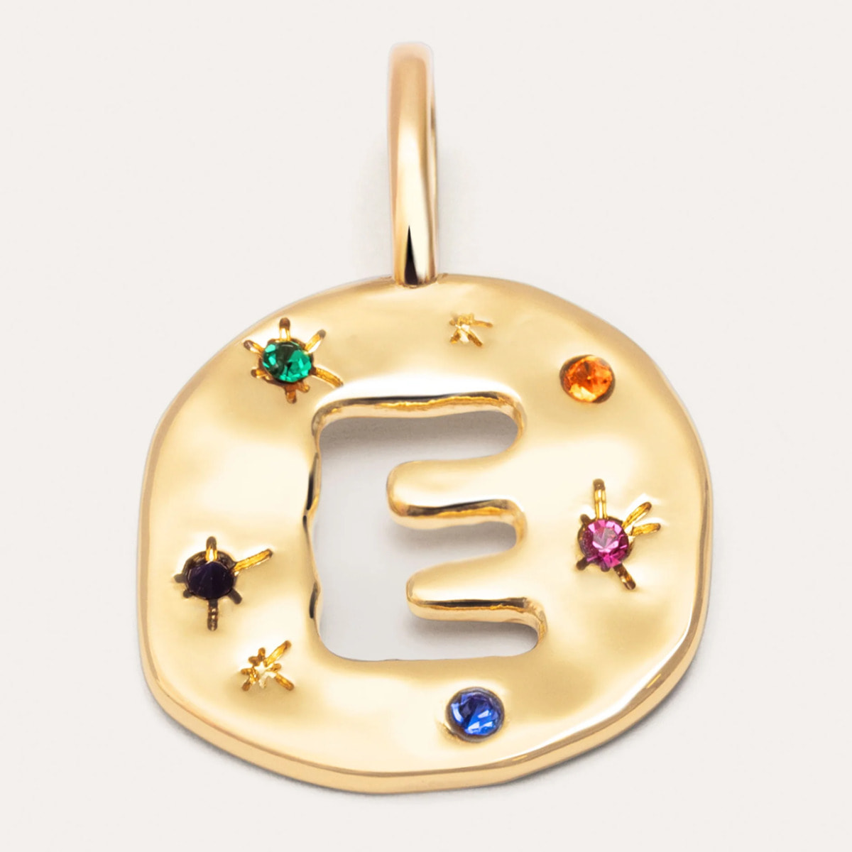 Charm Organic Color Letter Placcato Oro