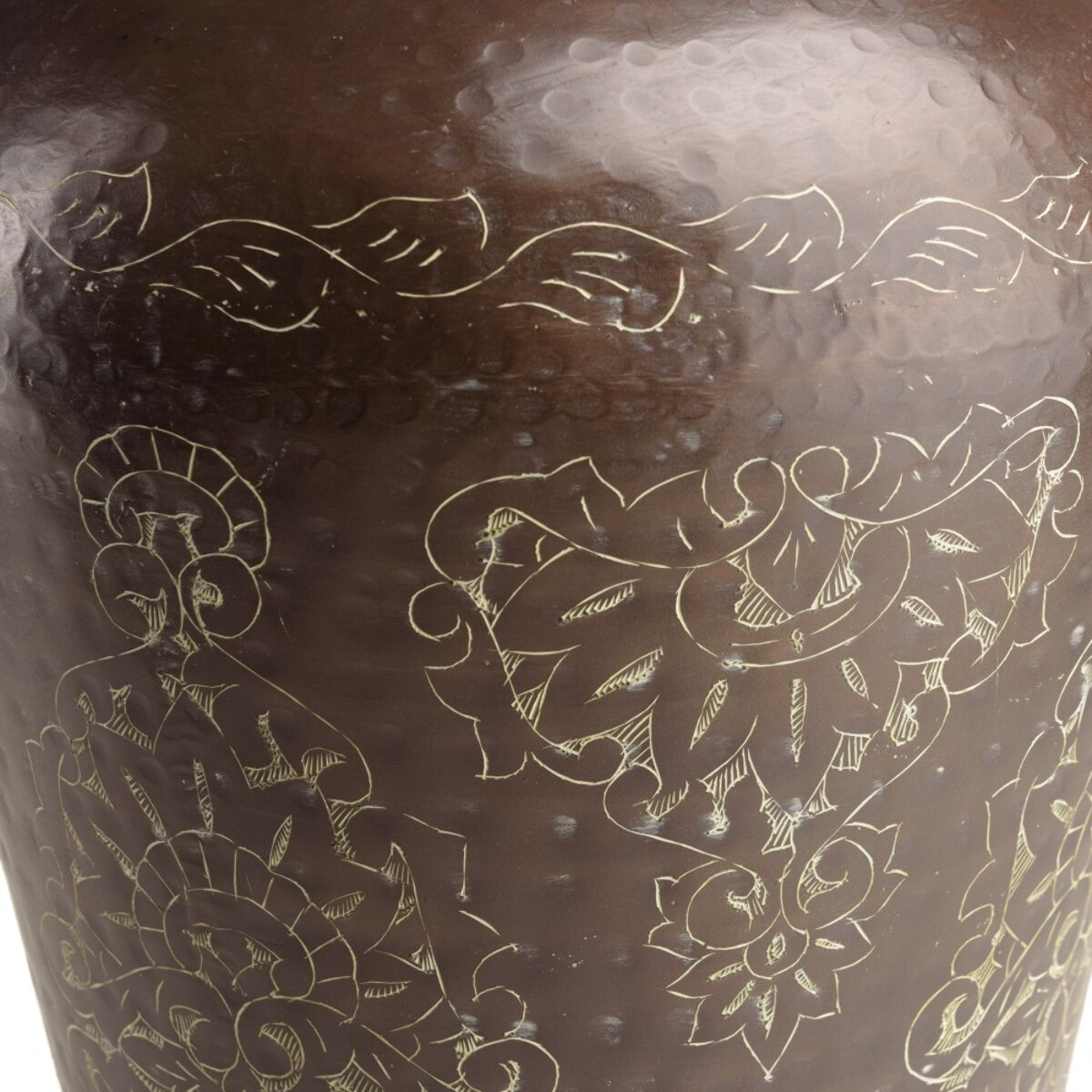 HONORE - Vase aluminium 35x70cm couleur cuivre foncé patine antique