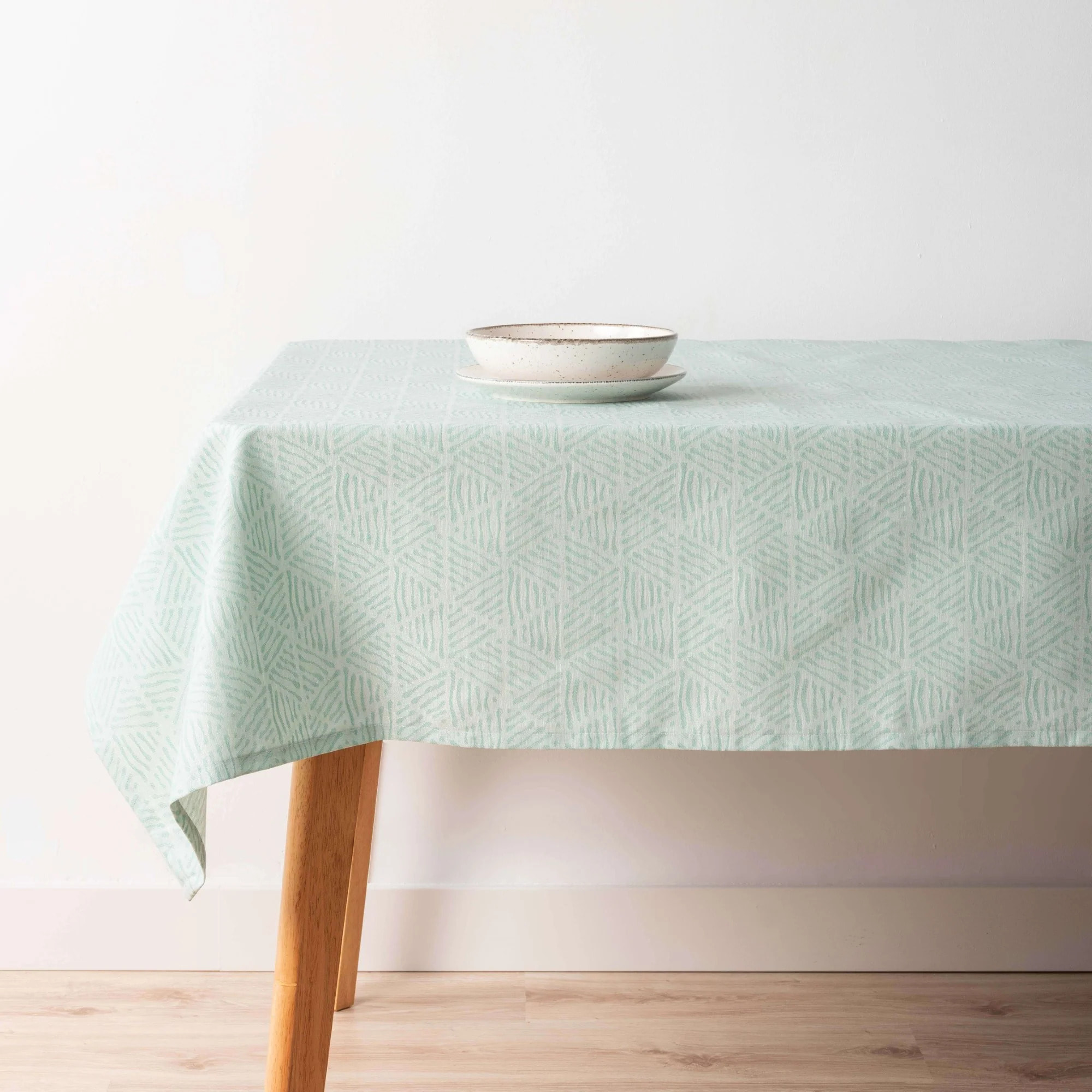 Nappe anti-taches jacquard Bacoli 31990C Turquoise