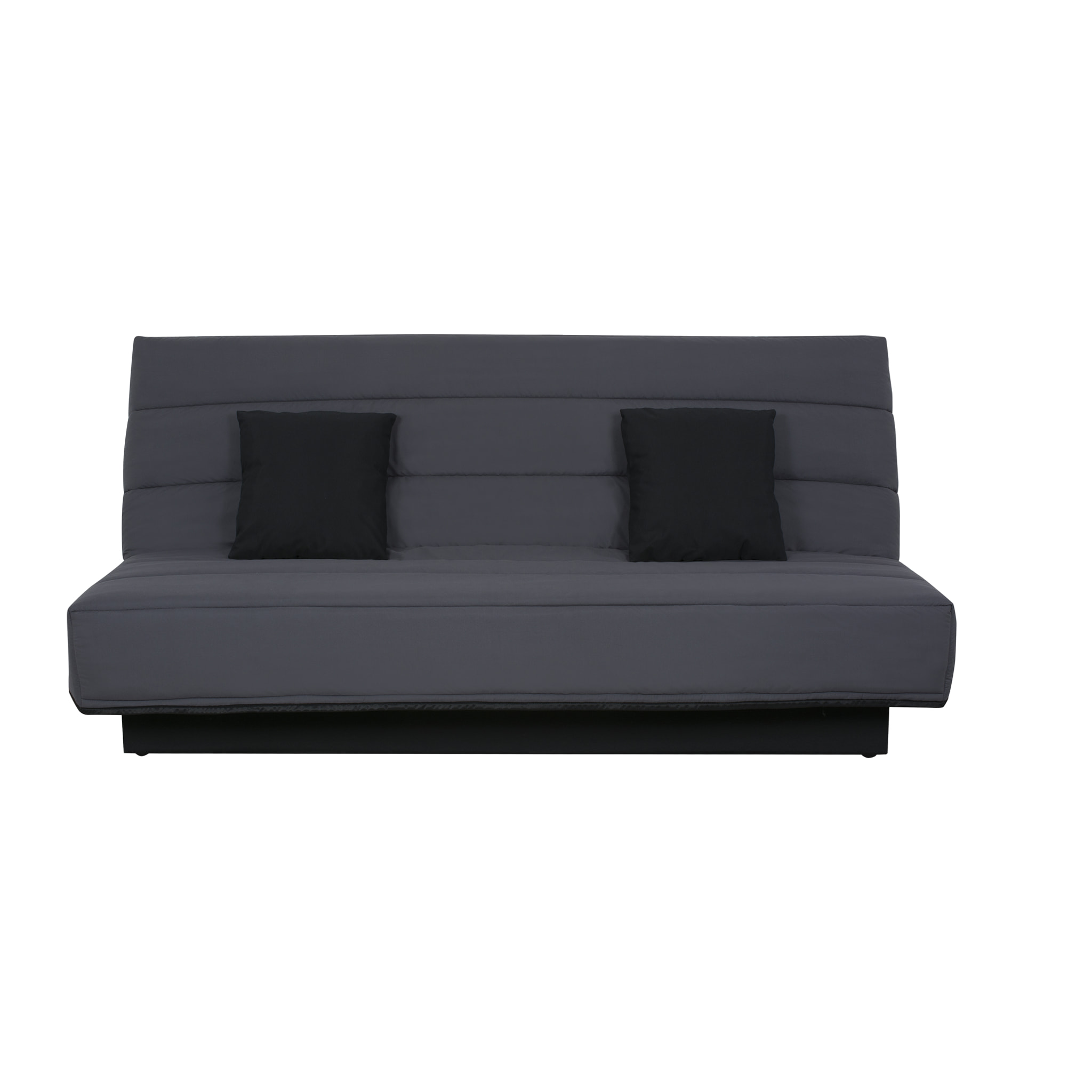 Canapé convertible Melissa, matelas Simmons, 120 x 190 cm, 2 coussins offerts, gris