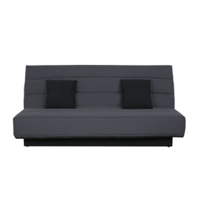 Canapé convertible Melissa, matelas Simmons, 120 x 190 cm, 2 coussins offerts, gris