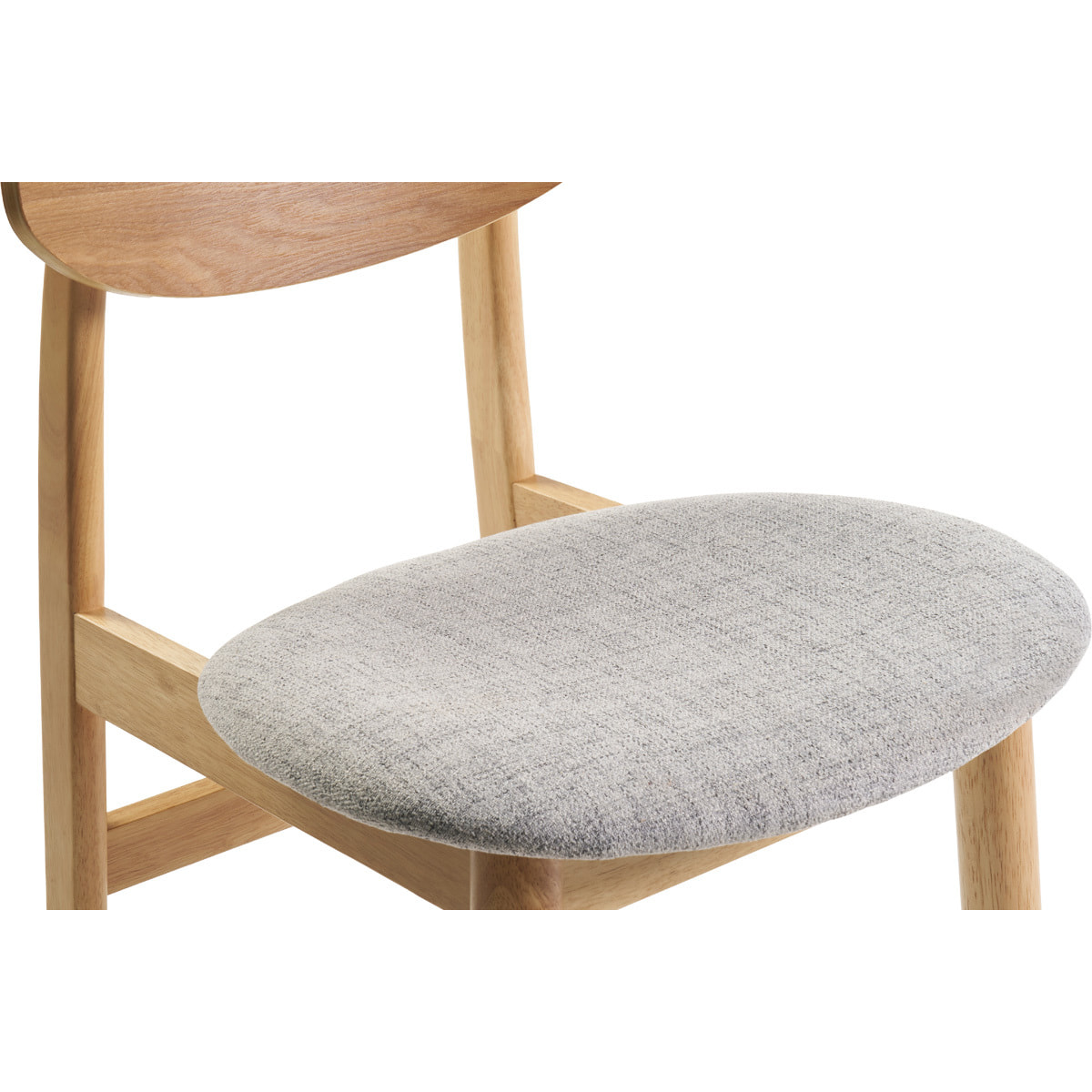 Chaises scandinaves en bois clair et tissu gris clair (lot de 2) ELION