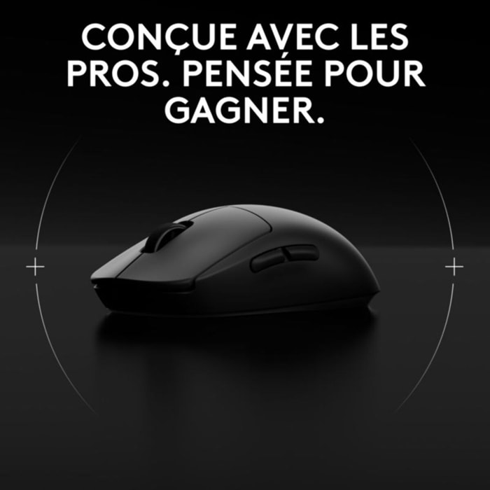 Souris Gamer Sans Fil LOGITECH Pro 2 Lightspeed noir + Pochette + Dongle 8K Hz