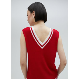 Top in maglia bicolore