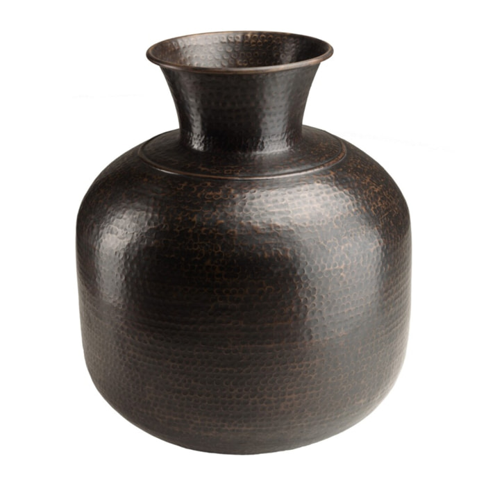 HONORE - Vase alu. 60x70cm effet martelé couleur cuivre noir antique