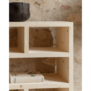 Étagère en bois massif ton naturel de 80x140cm Hauteur: 80 Longueur: 140 Largeur: 35