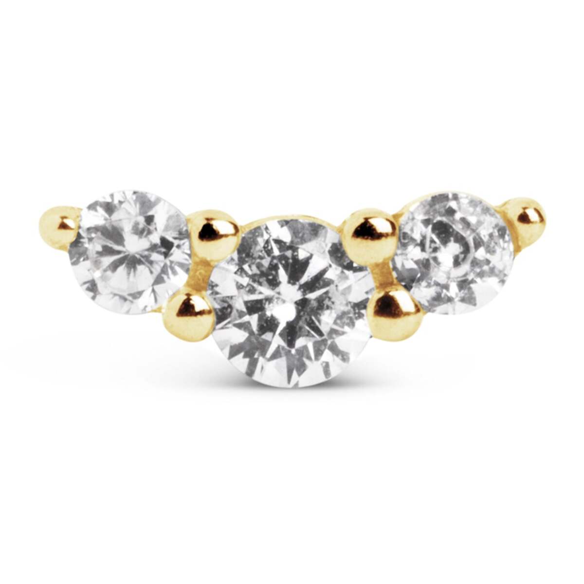 Pendiente Suelto Freesia Spark Plata Baño Oro