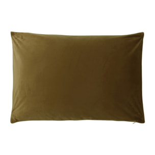 Housse de coussin unie en velour, GATSBY, Marron Sépia