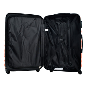 Juego de maletas rígidas 4 piezas en turquesa coral naranja