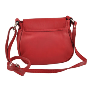 Borse Donna colore Rosso-in pelle Made in Italy 19X17X5cm