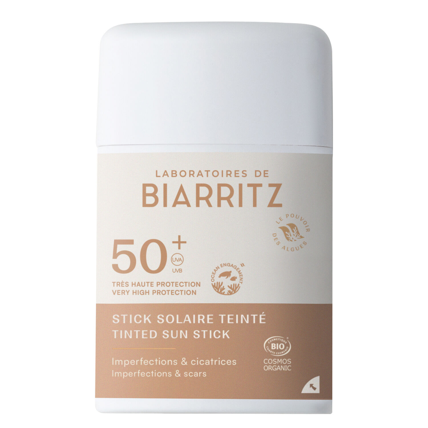 Solaire SPF50+ - Stick Solaire Teinté Imperfections & Cicatrices Bio 12g