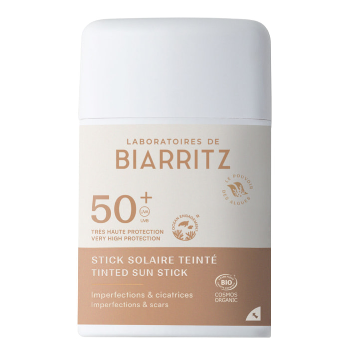 Solaire SPF50+ - Stick Solaire Teinté Imperfections & Cicatrices Bio 12g