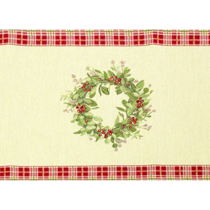 Runner Natalizio Tessuto Gobelin Disegno Orsetto 40*100