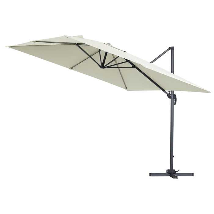 Parasol déporté "Sun 3" - 3 x 3 m - Ecru