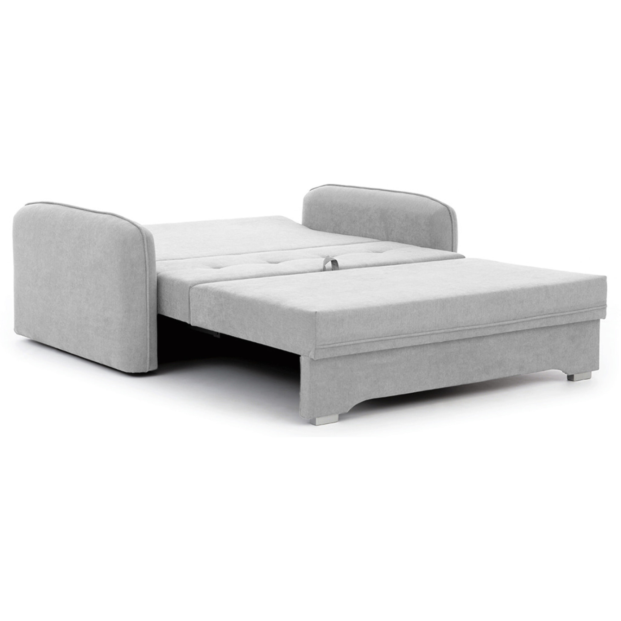 Michelle - canapé droit 3 places convertible avec coffre en velours - Gris clair