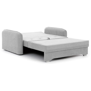 Michelle - canapé droit 3 places convertible avec coffre en velours - Gris clair