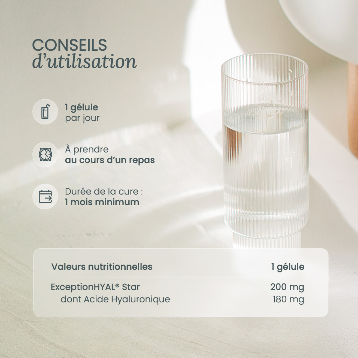 Nutri&Co Acide Hyaluronique Onagre & Bourrache Peau et Anti-Âge - 60 gélules