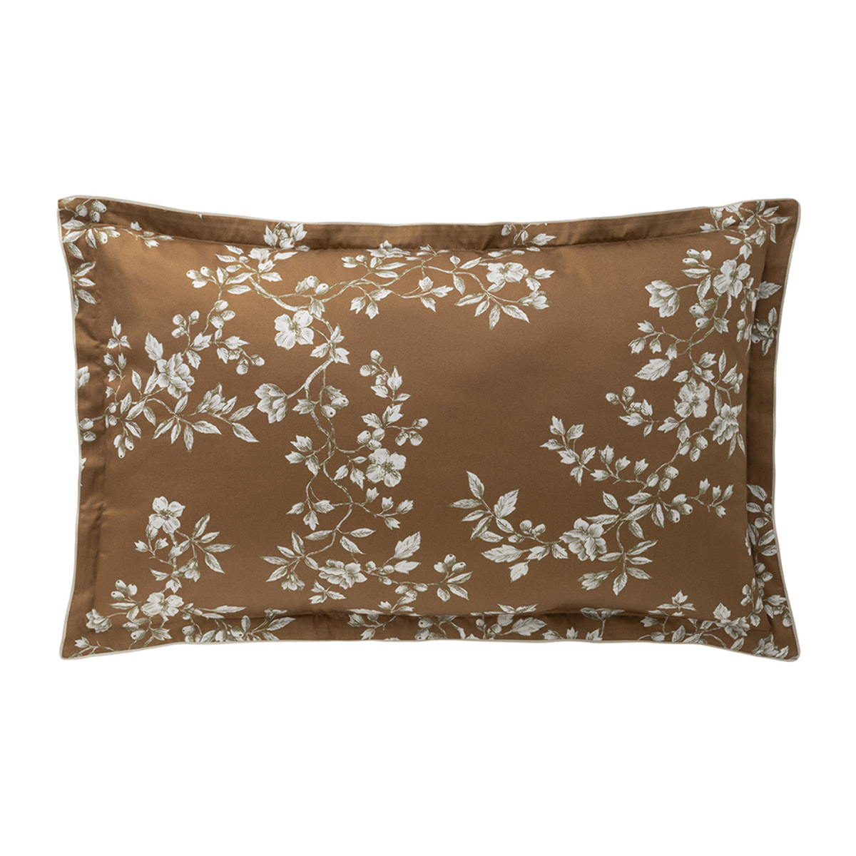 Taie d'oreiller imprimée en satin de coton bio, VIVIENNE