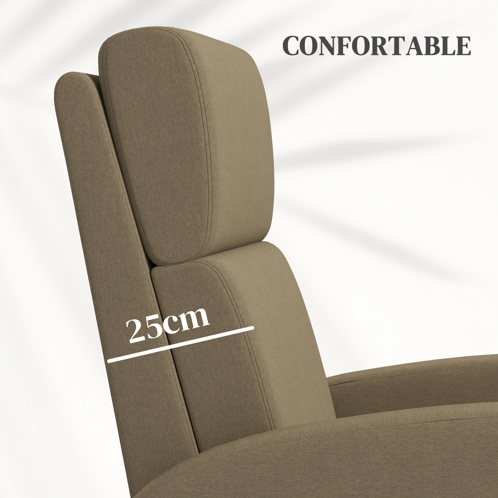 Fauteuil de relaxation inclinable réglable repose-pied tissu beige