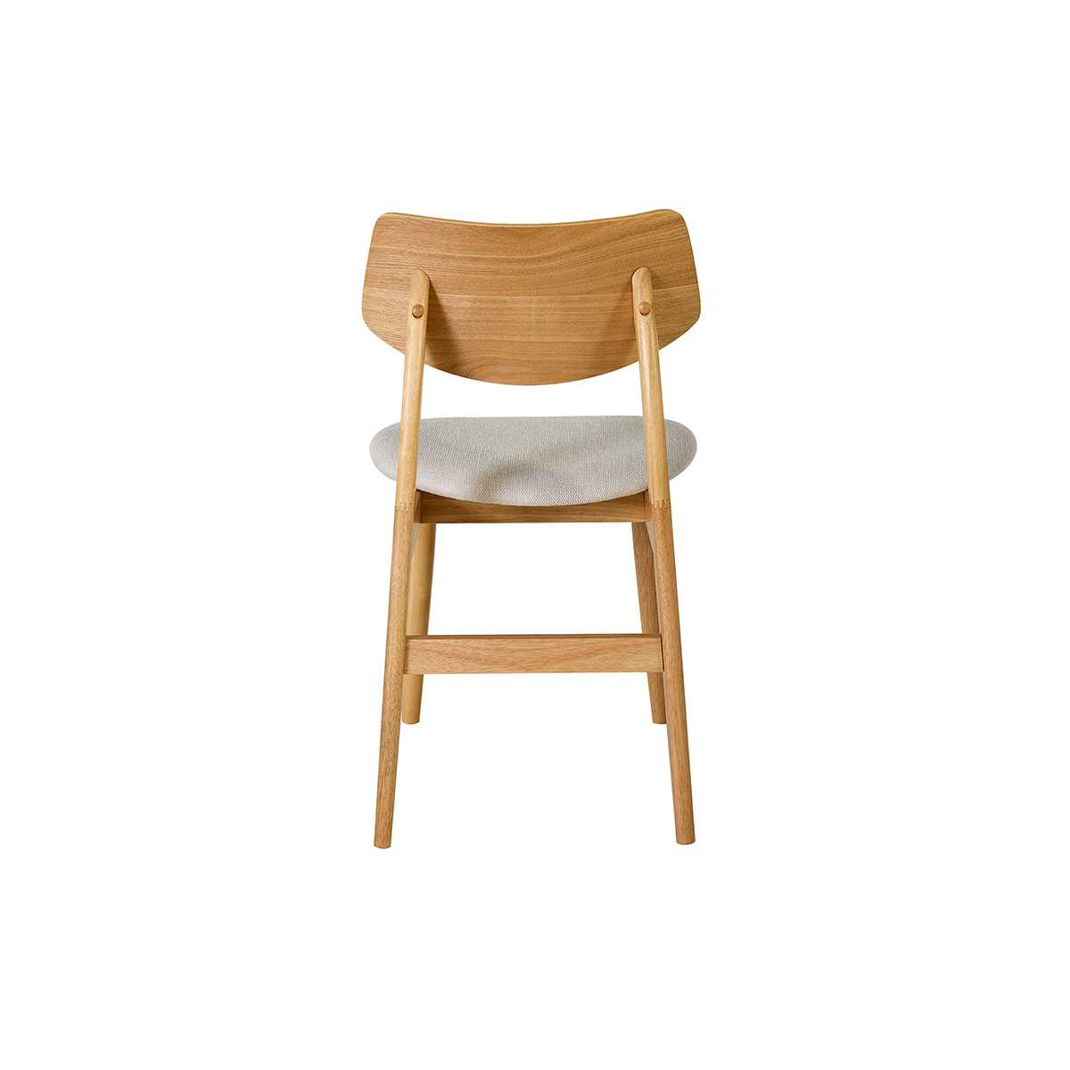 Chaises scandinaves en bois clair et tissu effet velours texturé beige (lot de 2) ELION