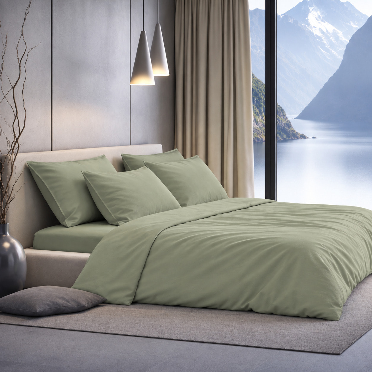 SARTORIALE Completo letto Elegance Tinta Unita in Percalle