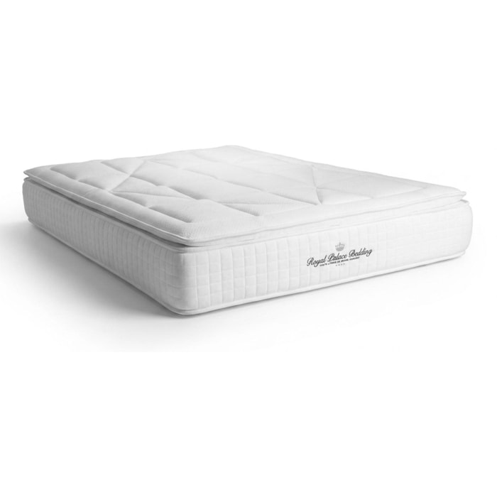 Matelas à Ressorts ensachés et mémoire de forme George V - 28cm d'épaisseurs et 7 zones de confort - 2 places
