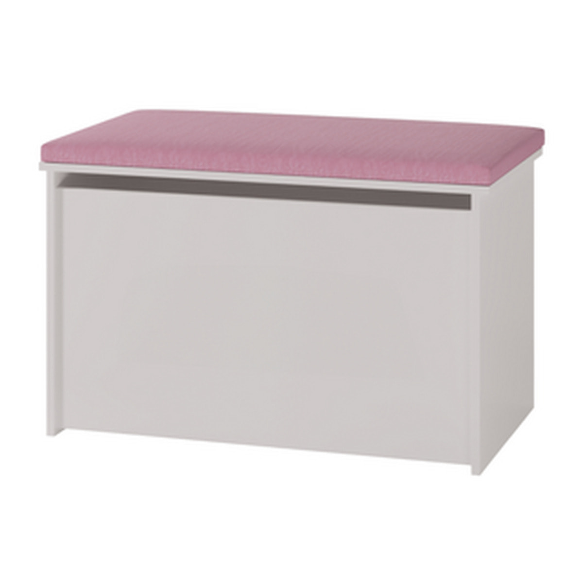 Panca contenitore Daria bianca con seduta rosa
