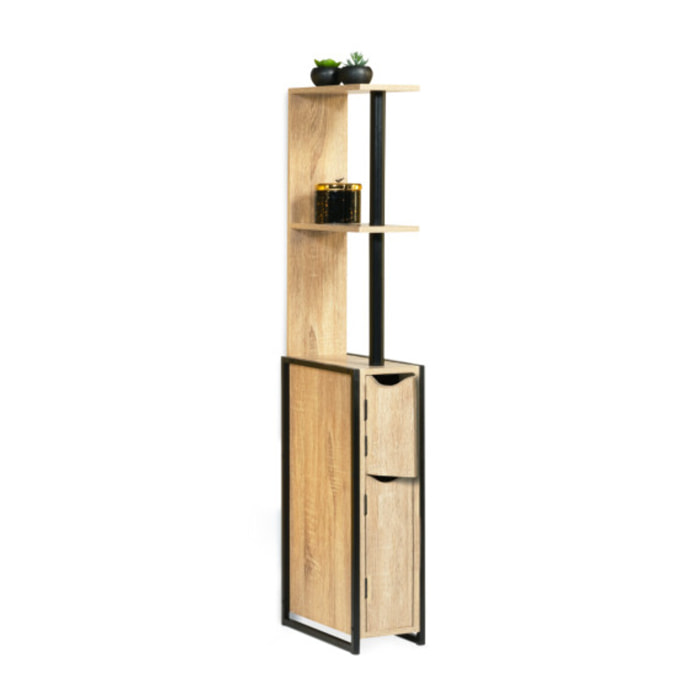 Etagère WC 2 portes bois/métal Timeo