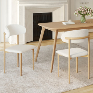 Chaises Callisto en bouclette et pieds métal - lot de 6