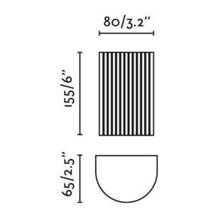 SOLE 2L Lampada da parete rotondo terracotta scanalata